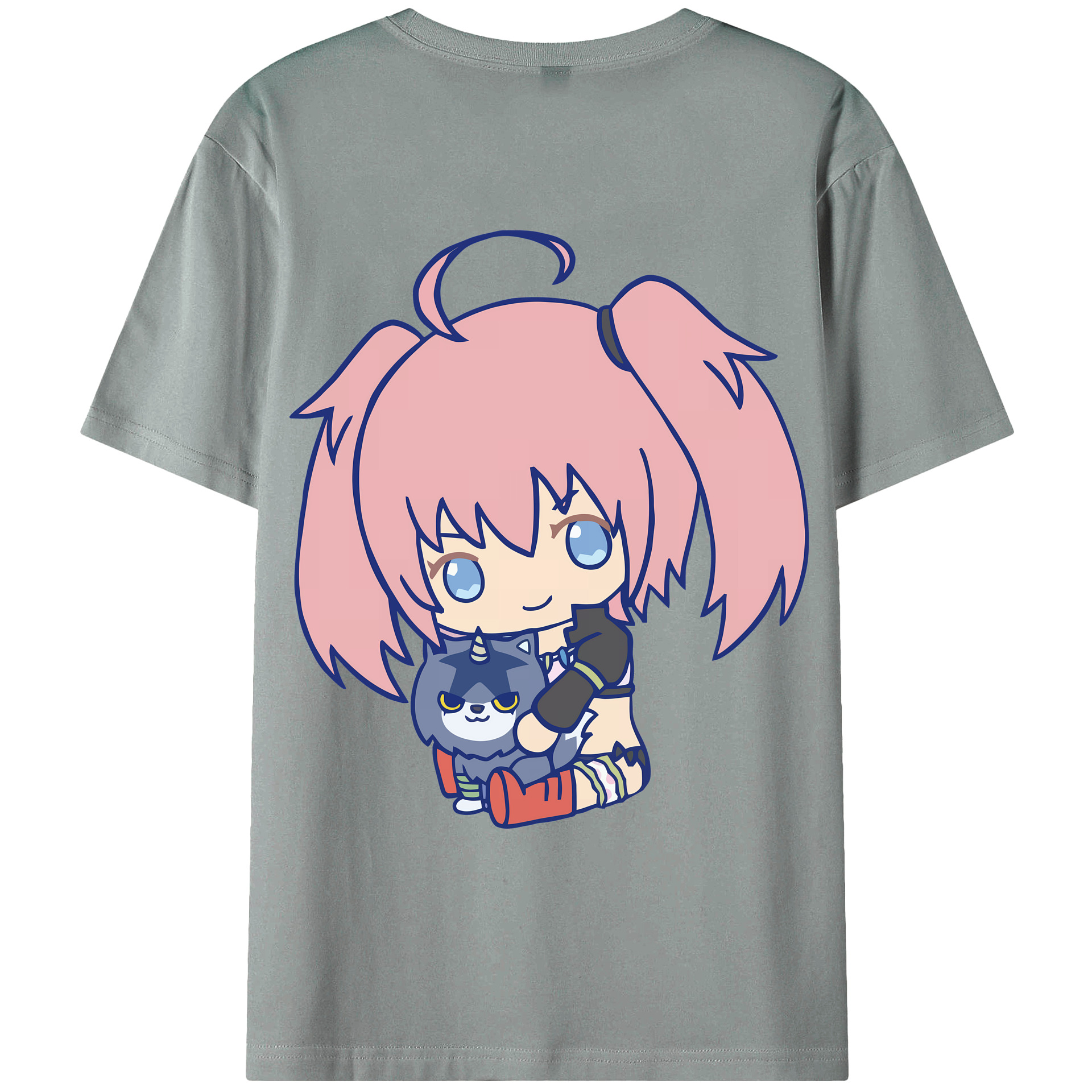 （画像用） 転スラ Regarding Reincarnated to Slime 綿100％ メンズ半袖Tシャツ（バックプリント） 通気性
